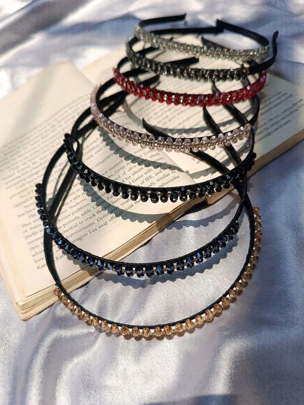 PREMIUM CRYSTAL STONE HAIRBANDS  - Dark Blue