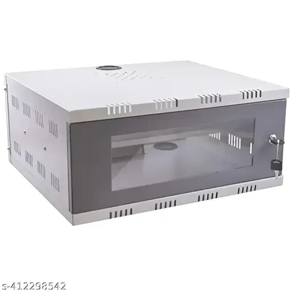 LUTKART BASICS 2U DVR Rack with 2 Power Socket Plug Transparent Door Metal Cabinet Box(Size 2: 40cm X 40cm X 15cm)
