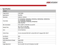 HIKVISION 5 MP Indoor Dome CCTV Camera with inbuilt Audio Mic DS-2CE76H0T-ITPFS White Wired, 1080P