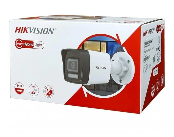 HIKVISION 2 MP Wireless 1080P Smart Hybrid Light Outdoor Bullet Network IP CCTV Camera Built-in Mic with Day/Night Color Vision, Motion Detection [DS-2CD1023G2-LIU] 