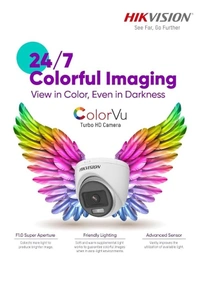 HIKVISION 5Mp/1080p [Built-in Audio Mic | Color Night Vision] Indoor Wired Color CCTV Camera for Dvr, Ds-2Ce70Kf0T-Pfs White