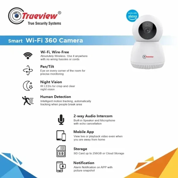 TRUEVIEW 2MP Smart Robot Wi-Fi Camera