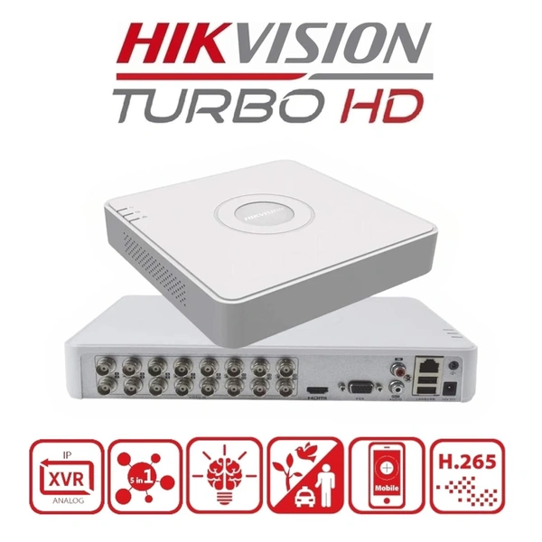 HIKVISION 16 Channel H.265 AcuSense DVR [iDS-7116HQHI-M1/S] for CCTV Cameras
