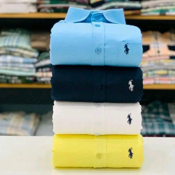 RL Polo Men's Plain Shirt Combo - Pack of 4 | Premium Cotton | Casual & Formal Wear - S-36