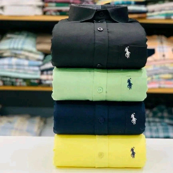 RL Polo Men's Plain Shirt Combo - Pack of 4 | Premium Cotton | Casual & Formal Wear - M-38