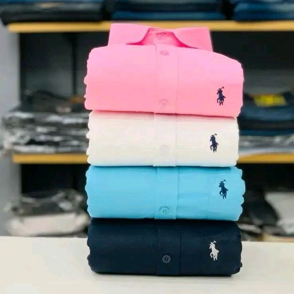 RL Polo Men's Plain Shirt Combo - Pack of 4 | Premium Cotton | Casual & Formal Wear - XL-42