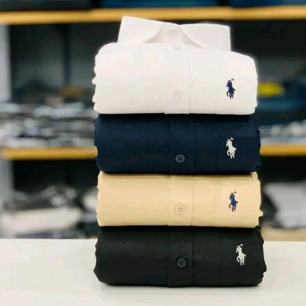RL Polo Men's Plain Shirt Combo - Pack of 4 | Premium Cotton | Casual & Formal Wear - S-36