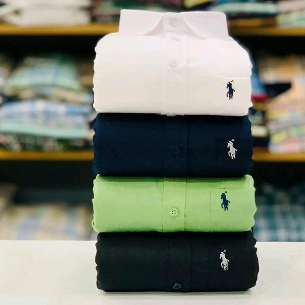 RL Polo Men's Plain Shirt Combo - Pack of 4 | Premium Cotton | Casual & Formal Wear - XL-42
