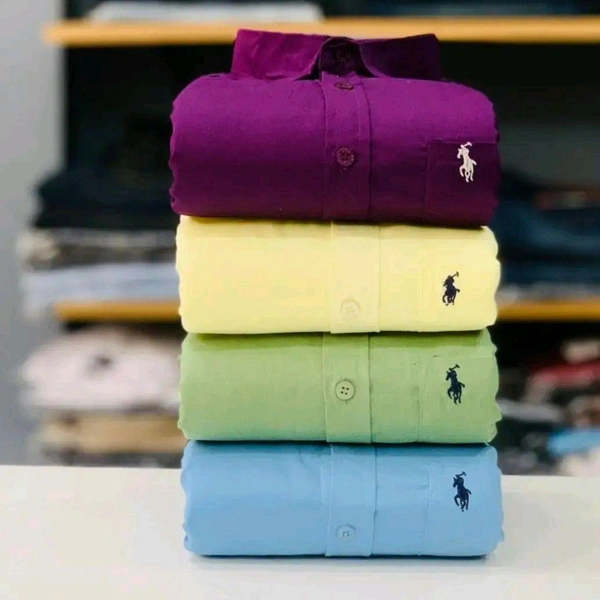 RL Polo Men's Plain Shirt Combo - Pack of 4 | Premium Cotton | Casual & Formal Wear - XL-42