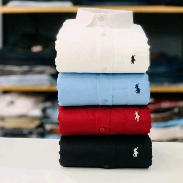 RL Polo Men's Plain Shirt Combo - Pack of 4 | Premium Cotton | Casual & Formal Wear - XL-42
