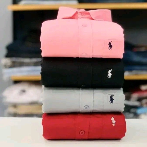 RL Polo Men's Plain Shirt Combo - Pack of 4 | Premium Cotton | Casual & Formal Wear - XXL-44