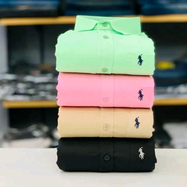RL Polo Men's Plain Shirt Combo - Pack of 4 | Premium Cotton | Casual & Formal Wear - L-40