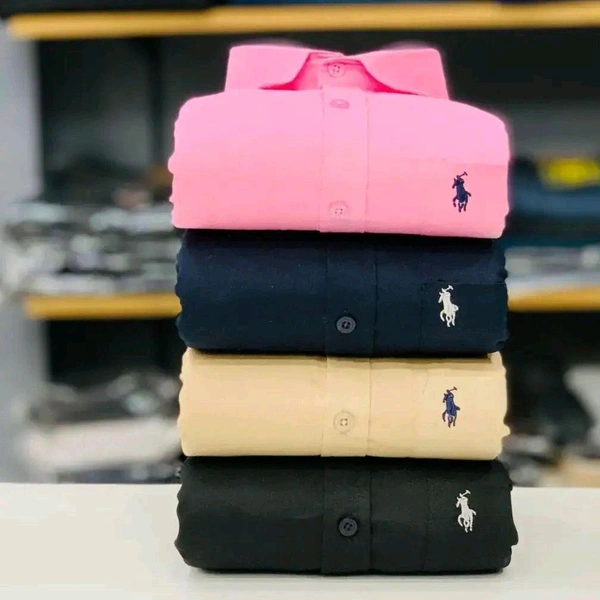 RL Polo Men's Plain Shirt Combo - Pack of 4 | Premium Cotton | Casual & Formal Wear - XL-42