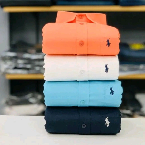 RL Polo Men's Plain Shirt Combo - Pack of 4 | Premium Cotton | Casual & Formal Wear - XL-42