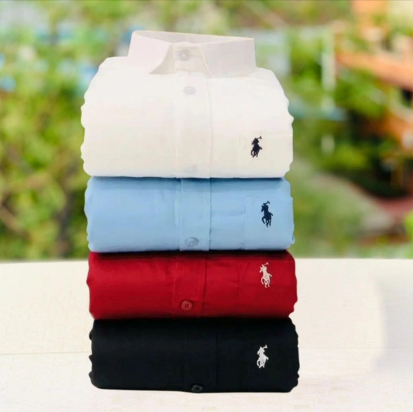 RL Polo Men's Plain Shirt Combo - Pack of 4 | Premium Cotton | Casual & Formal Wear - S-36