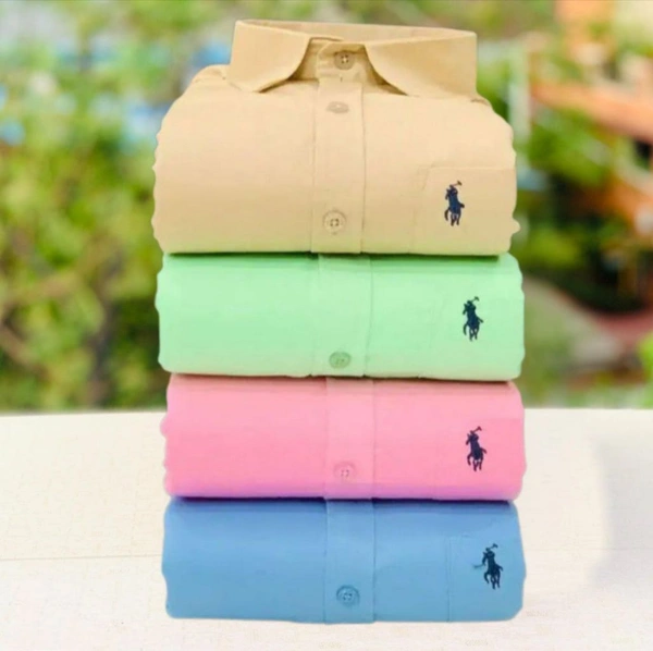 RL Polo Men's Plain Shirt Combo - Pack of 4 | Premium Cotton | Casual & Formal Wear - L-40