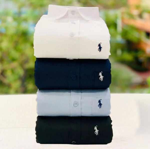 RL Polo Men's Plain Shirt Combo - Pack of 4 | Premium Cotton | Casual & Formal Wear - XXL-44