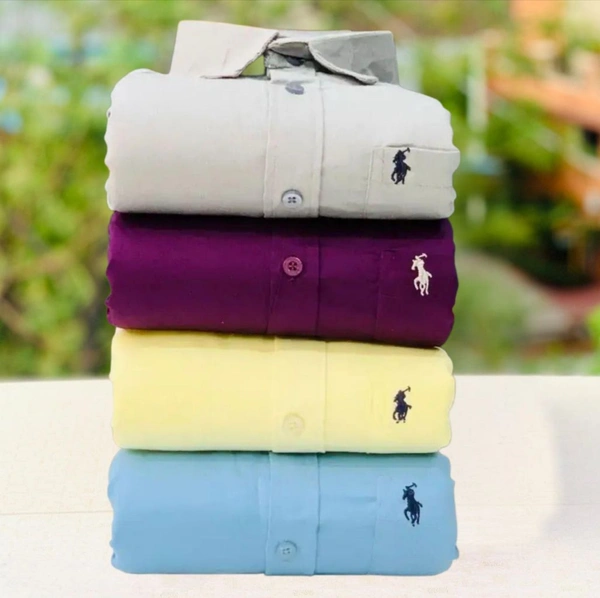 RL Polo Men's Plain Shirt Combo - Pack of 4 | Premium Cotton | Casual & Formal Wear - XL-42