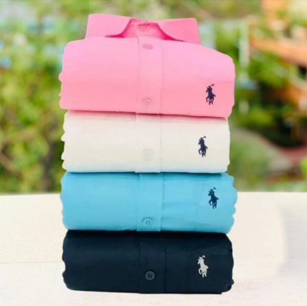 RL Polo Men's Plain Shirt Combo - Pack of 4 | Premium Cotton | Casual & Formal Wear - XXL-44