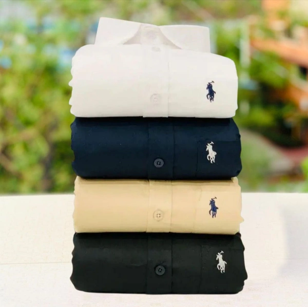 RL Polo Men's Plain Shirt Combo - Pack of 4 | Premium Cotton | Casual & Formal Wear - XL-42