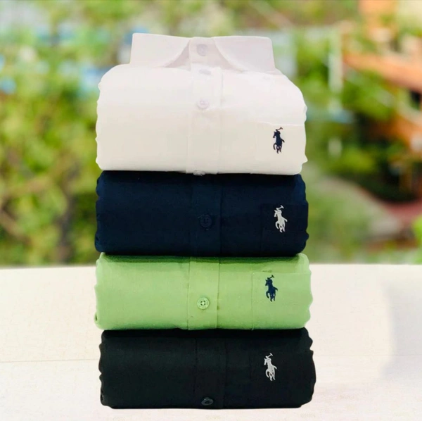 RL Polo Men's Plain Shirt Combo - Pack of 4 | Premium Cotton | Casual & Formal Wear - S-36