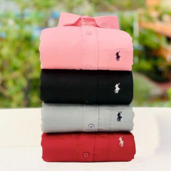 RL Polo Men's Plain Shirt Combo - Pack of 4 | Premium Cotton | Casual & Formal Wear - M-38
