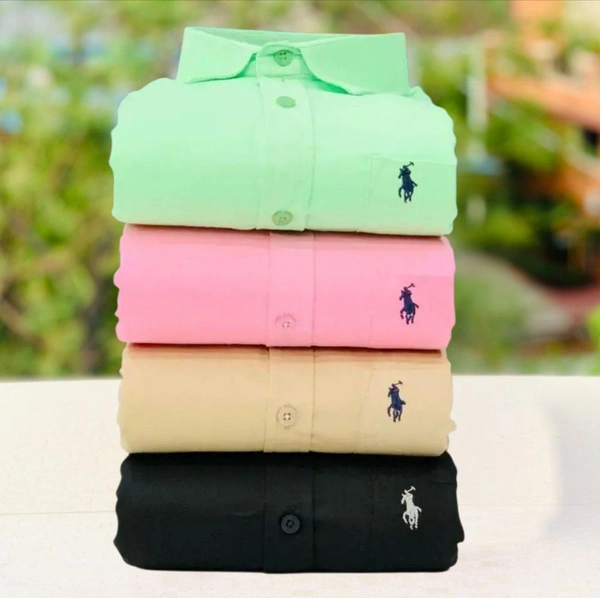 RL Polo Men's Plain Shirt Combo - Pack of 4 | Premium Cotton | Casual & Formal Wear - XL-42