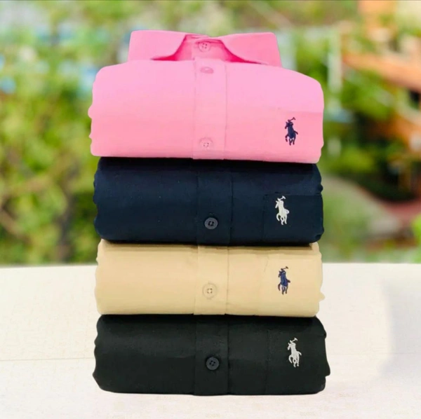RL Polo Men's Plain Shirt Combo - Pack of 4 | Premium Cotton | Casual & Formal Wear - XXL-44