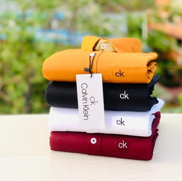 C k Men's Plain Shirt Combo - Pack of 4 | Premium Cotton | Casual & Formal Wear - M-38