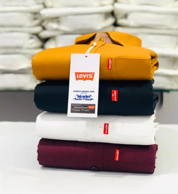 Levies Men's Plain Shirt Combo - Pack of 4 | Premium Cotton | Casual & Formal Wear - XL- 42