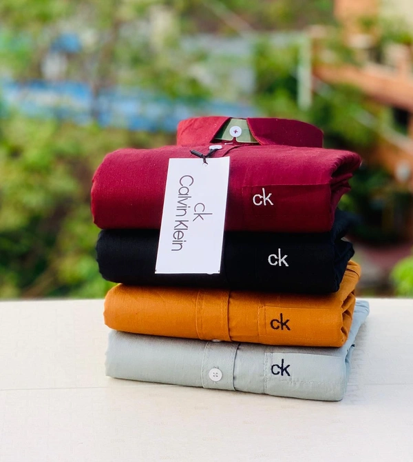 C k Men's Plain Shirt Combo - Pack of 4 | Premium Cotton | Casual & Formal Wear - M-38