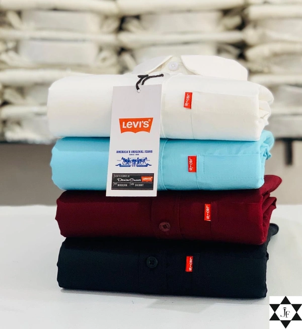 Levies Men's Plain Shirt Combo - Pack of 4 | Premium Cotton | Casual & Formal Wear - L- 40