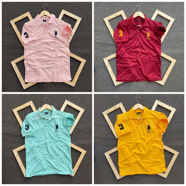 Polo Men's Plain T- Shirt Combo - Pack of 4 | Premium Cotton | Casual Wear - XL-42