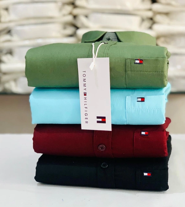 Tommy Men's Plain Shirt Combo - Pack of 4 | Premium Cotton | Casual & Formal Wear - XL-42