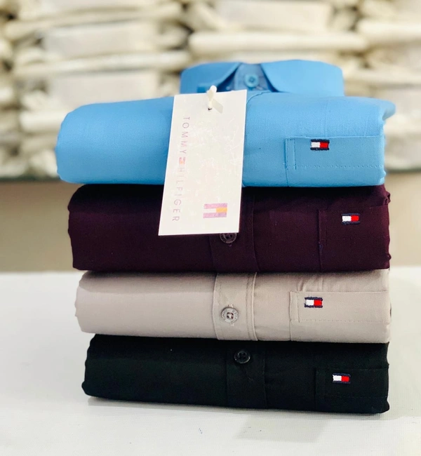 Tommy Men's Plain Shirt Combo - Pack of 4 | Premium Cotton | Casual & Formal Wear - XL-42