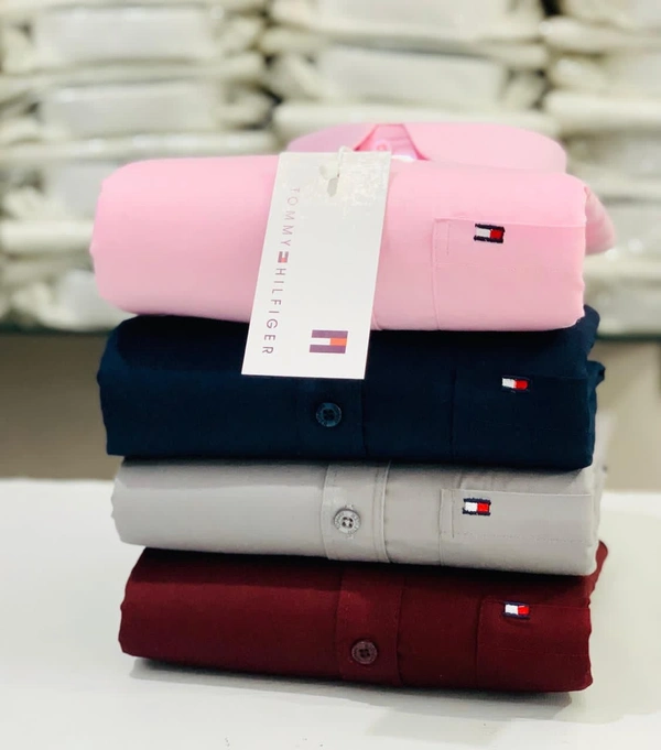 Tommy Men's Plain Shirt Combo - Pack of 4 | Premium Cotton | Casual & Formal Wear - M- 38