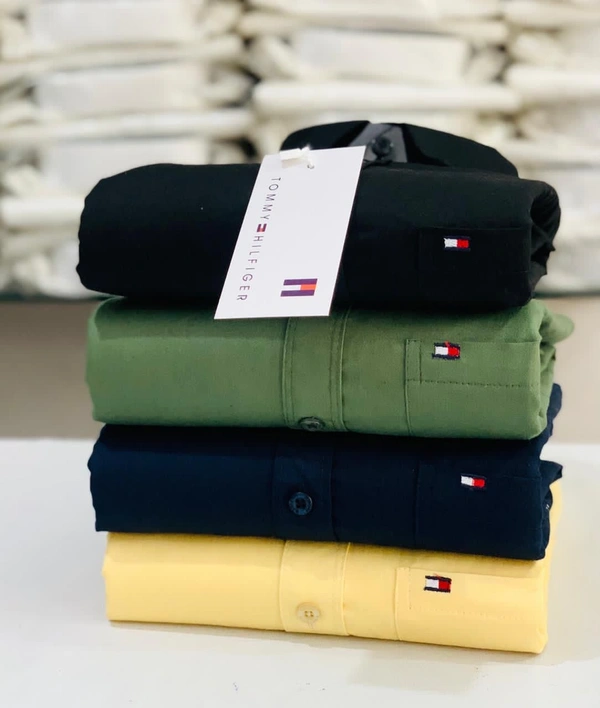 Tommy Men's Plain Shirt Combo - Pack of 4 | Premium Cotton | Casual & Formal Wear - XL-42