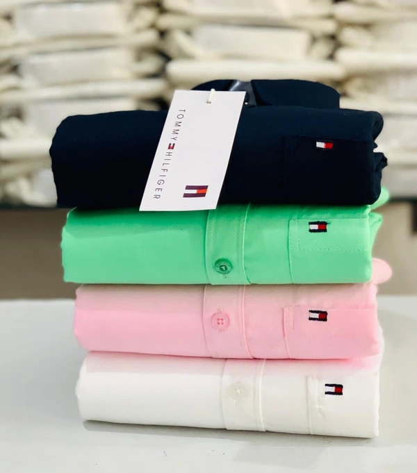 Tommy Men's Plain Shirt Combo - Pack of 4 | Premium Cotton | Casual & Formal Wear - L-40