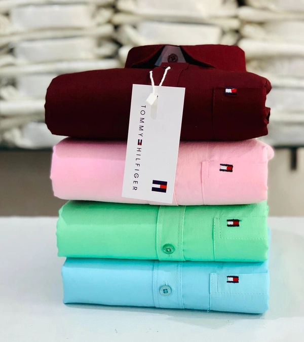 Tommy Men's Plain Shirt Combo - Pack of 4 | Premium Cotton | Casual & Formal Wear - XXL-44
