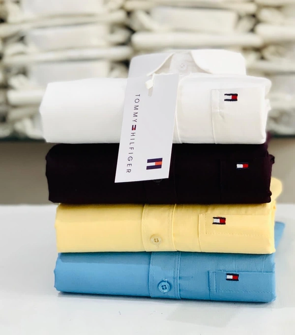 Tommy Men's Plain Shirt Combo - Pack of 4 | Premium Cotton | Casual & Formal Wear - XL-42