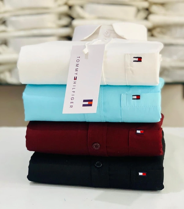 Tommy Men's Plain Shirt Combo - Pack of 4 | Premium Cotton | Casual & Formal Wear - XXL-44