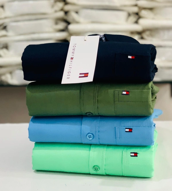 Tommy Men's Plain Shirt Combo - Pack of 4 | Premium Cotton | Casual & Formal Wear - M- 38