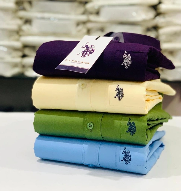 U.S  Men's Plain Shirt Combo - Pack of 4 | Premium Cotton | Casual & Formal Wear - L-40