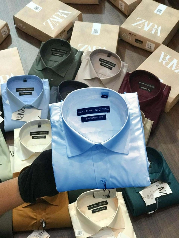 Zara Men Premium Cotton Shirt - M- 38