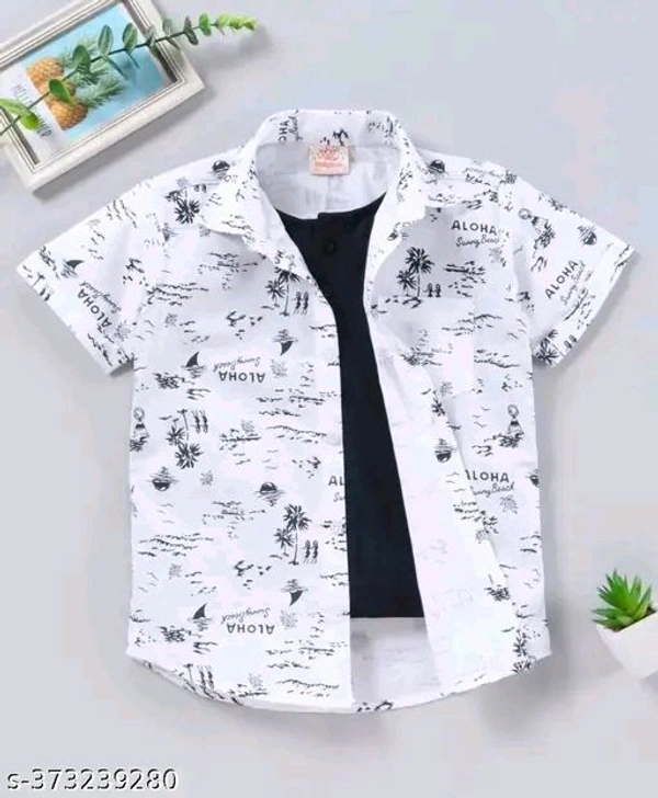 Boys Stylish shirt - White, 0-6 Month