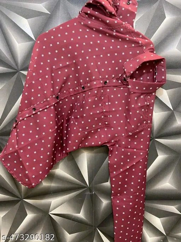 Stylish Graceful Men Shirts*Fabric:  - Maroon, L