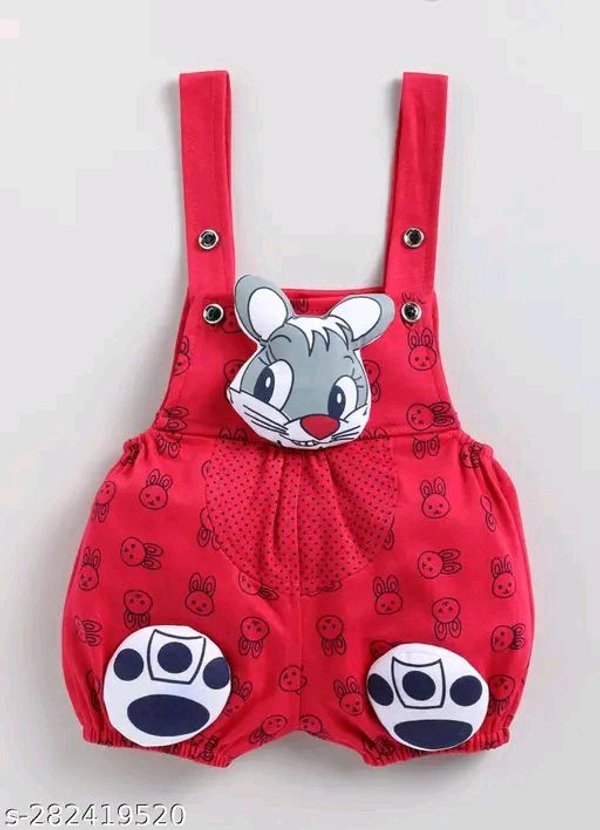 Cartoon girls top bottom set - Red, 6-9 Month