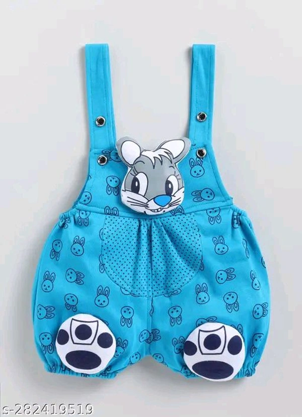Cartoon girls top bottom set - Blue, 0-1 Month