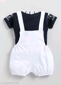 Cartoon girls top bottom set - White, 6-9 Month