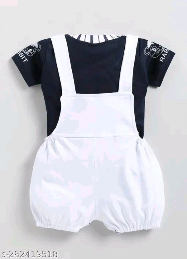 Cartoon girls top bottom set - White, 6-9 Month